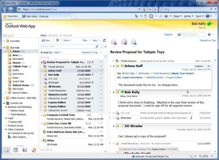 Outlook web app